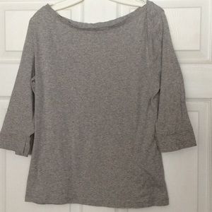 Heather Grey Soft Cotton 3/4” Sleeve Tee